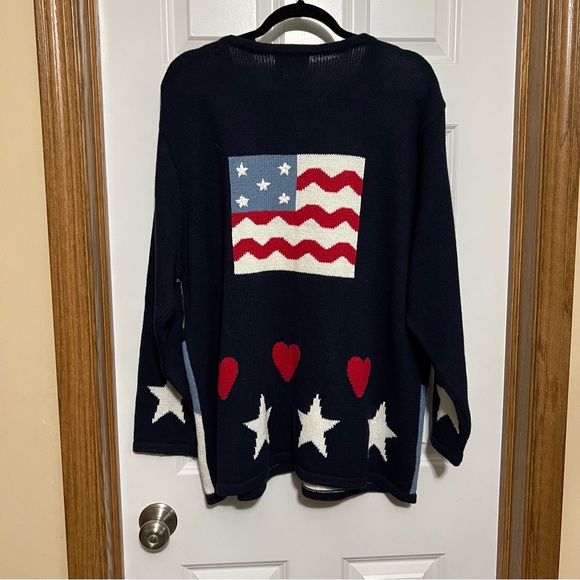 Quacker Factory Cities Cardigan Sweater 1x NWT Deadstock Rare Navy Blue Gift - Picture 5 of 6